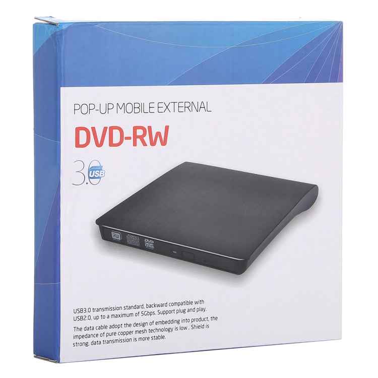 Brushed Texture USB 3.0 POP-UP Mobile External DVD-Rw DVD / CD Rewritable Drive External ODD & HDD Device
