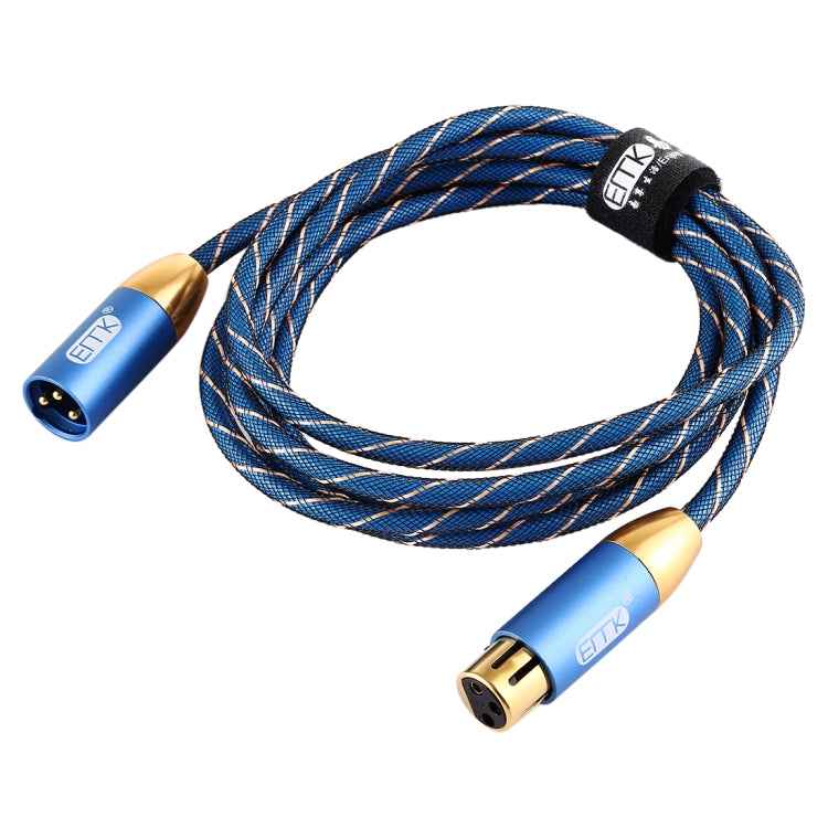 EMK XLR Male to Female Gold-plated Plug Grid Nylon Braided Cannon Audio Cable for XLR Jack Devices, Length: 2m