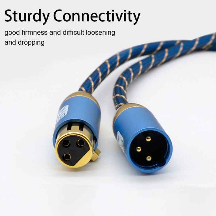 EMK XLR Male to Female Gold-plated Plug Grid Nylon Braided Cannon Audio Cable for XLR Jack Devices, Length: 2m