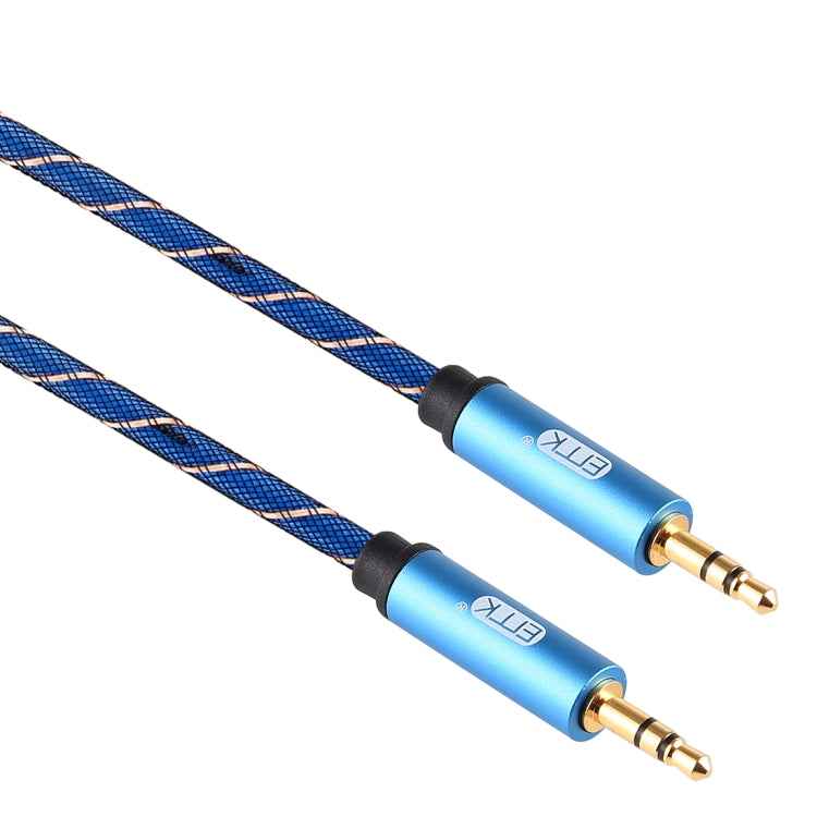 EMK 3.5mm Male to Male Grid Nylon Braided Audio Cable for Speaker / Notebooks / Headphone, Length: 0.5m