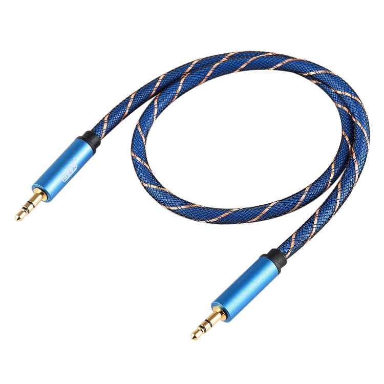 EMK 3.5mm Male to Male Grid Nylon Braided Audio Cable for Speaker / Notebooks / Headphone, Length: 0.5m