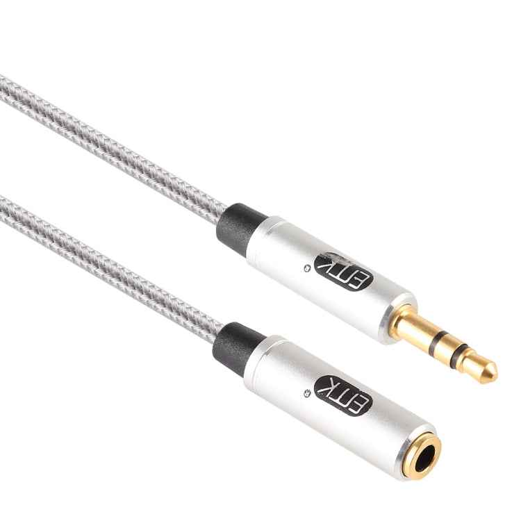 EMK 3.5mm Male to Female Gold-plated Plug Cotton Braided Audio Cable for Speaker / Notebooks / Headphone, Length: 0.5m