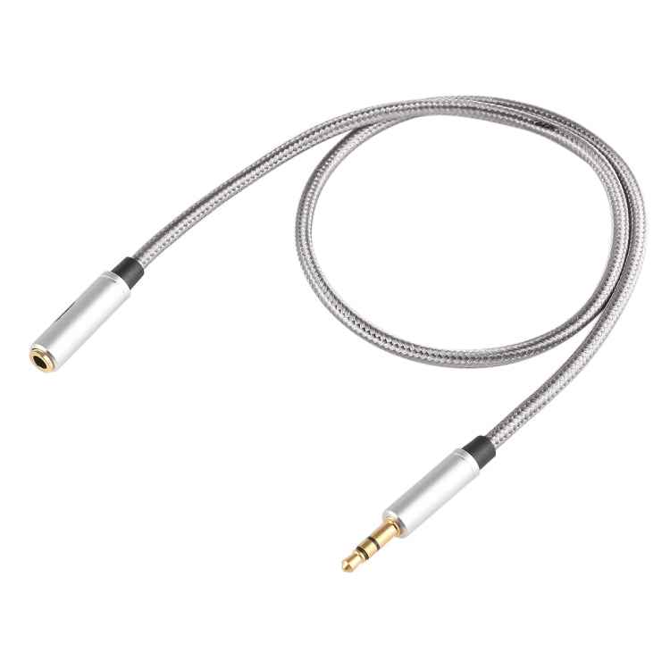 EMK 3.5mm Male to Female Gold-plated Plug Cotton Braided Audio Cable for Speaker / Notebooks / Headphone, Length: 0.5m