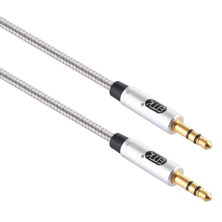 EMK 3.5mm Male to Male Gold-plated Plug Cotton Braided Audio Cable for Speaker / Notebooks / Headphone, Length: 1m