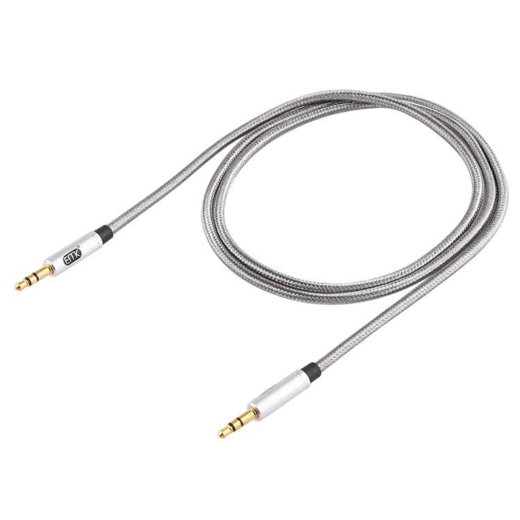 EMK 3.5mm Male to Male Gold-plated Plug Cotton Braided Audio Cable for Speaker / Notebooks / Headphone, Length: 1m