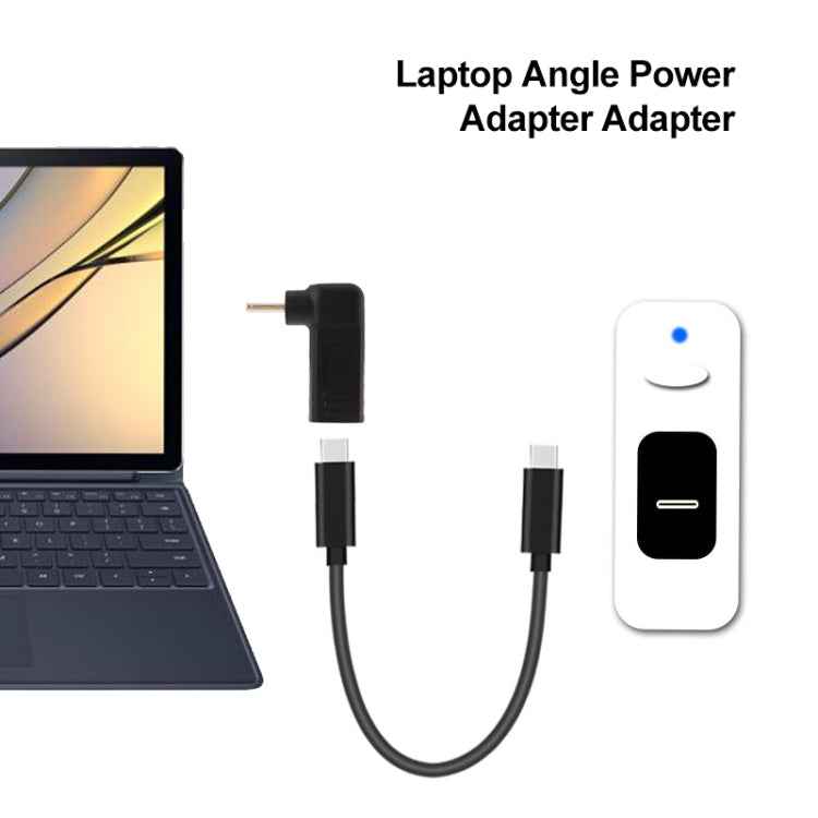2.5 x 0.7mm Male to USB-C / Type-C Female Plug Elbow Adapter Connector