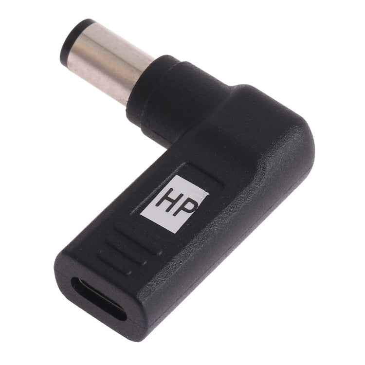 USB-C / Type-C Female to 7.4 x 5.0mm Male Plug Elbow Adapter Connector for HP Laptops