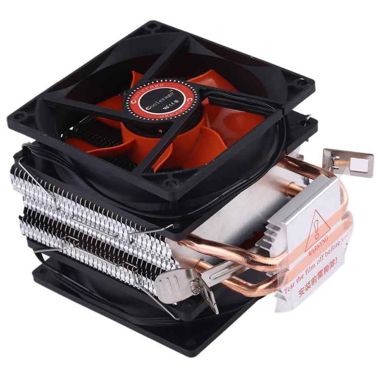 CoolAge AMD CPU Heatsink Hydraulic Bearing Cooling Fan Double Cooling Fan 3 Pin for Intel LGA775 115X AM2 AM3 AM4 FM1 FM2 1366