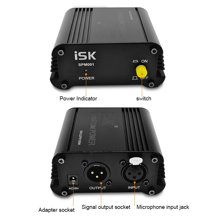 ISK SPM001 48V Phantom Power Source for Condenser Microphone, SPM001