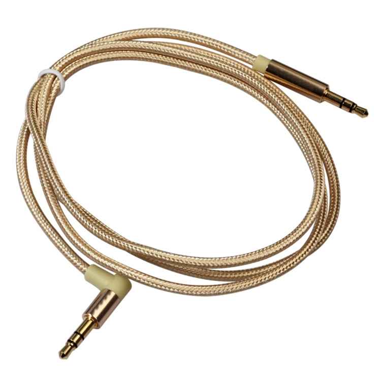 AV01 3.5mm Male to Male Elbow Audio Cable, Length: 1m