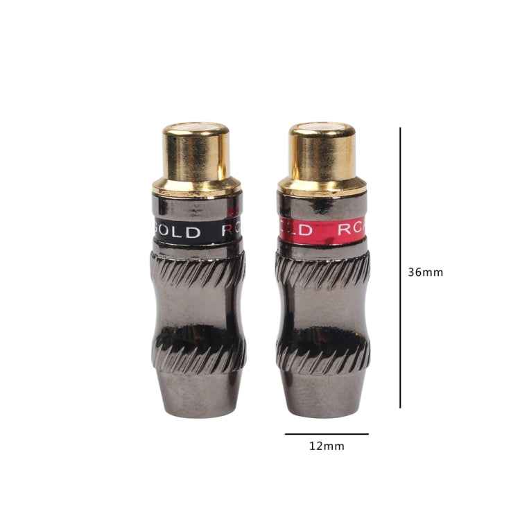 REXLIS TR026-1 2 PCS RCA Female Plug Audio Jack Gold Plated Adapter for DIY Audio Cable & Video cable