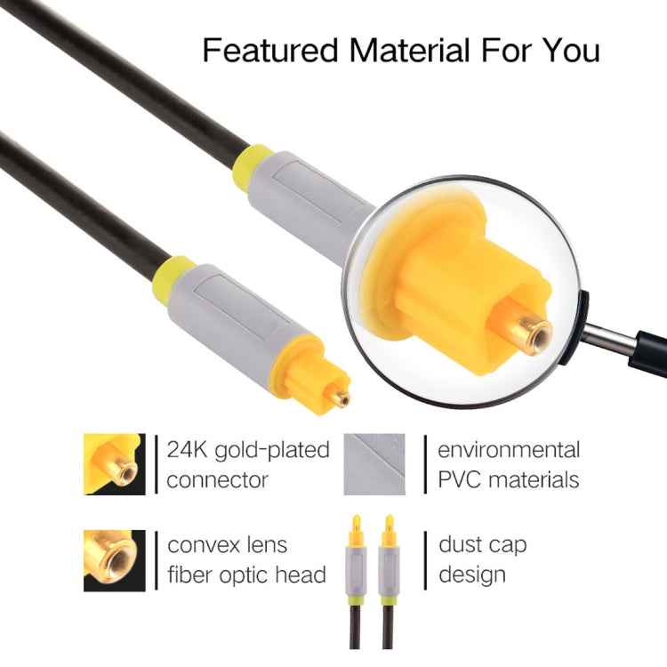 1m OD5.0mm Toslink Male to Male Digital Optical Audio Cable