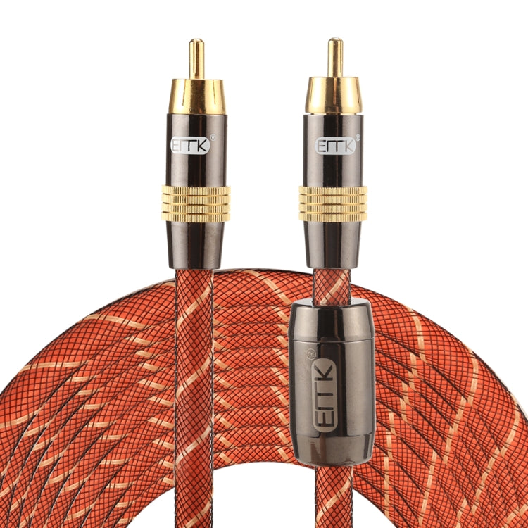 EMK TZ/A 8m OD8.0mm Gold Plated Metal Head RCA to RCA Plug Digital Coaxial Interconnect Cable Audio / Video RCA Cable, Length: 8m