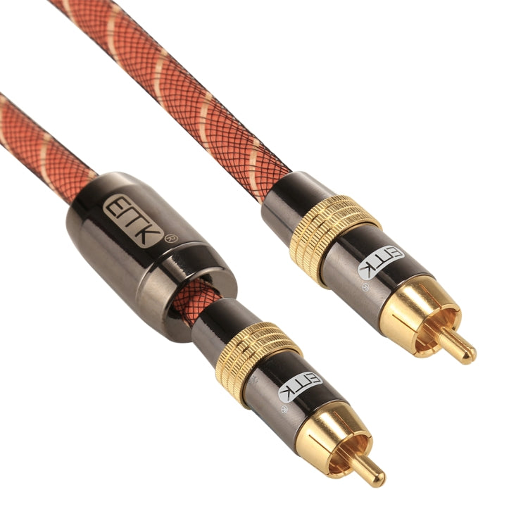 EMK TZ/A 8m OD8.0mm Gold Plated Metal Head RCA to RCA Plug Digital Coaxial Interconnect Cable Audio / Video RCA Cable, Length: 8m