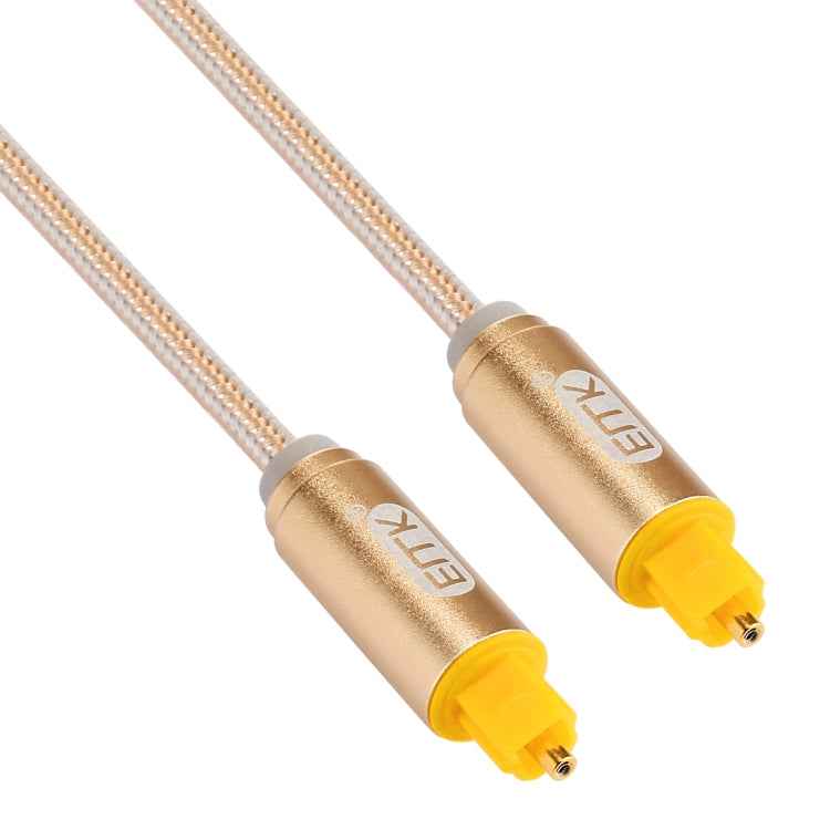 EMK 2m OD4.0mm Gold Plated Metal Head Woven Line Toslink Male to Male Digital Optical Audio Cable