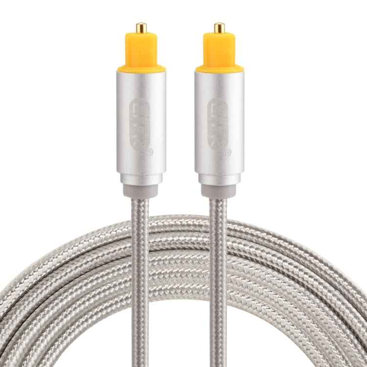 EMK 2m OD4.0mm Gold Plated Metal Head Woven Line Toslink Male to Male Digital Optical Audio Cable