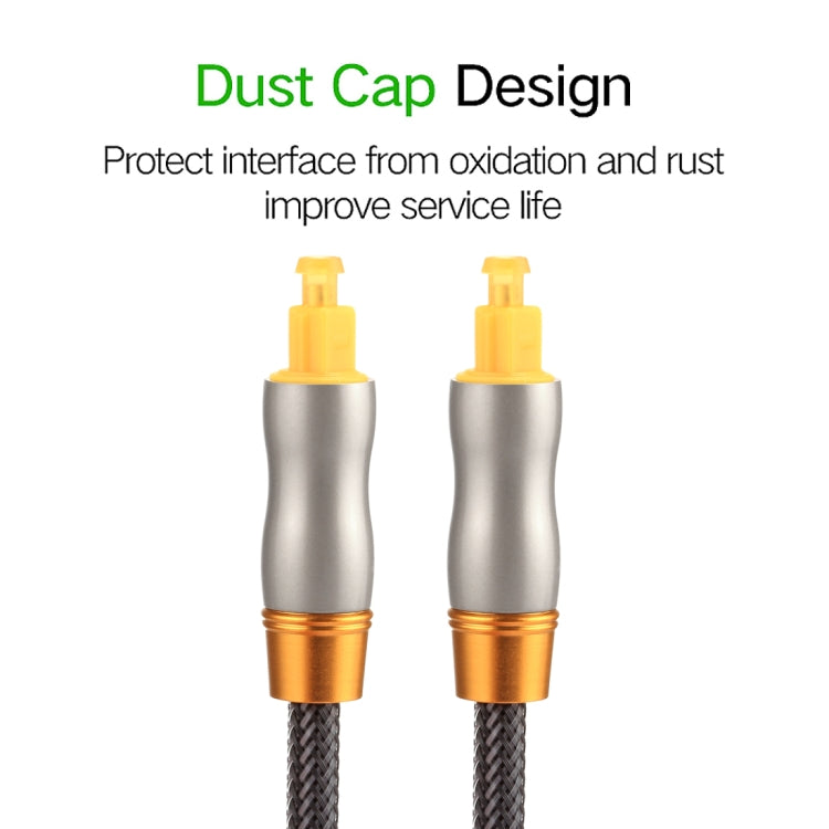 Câble audio optique numérique Toslink mâle vers mâle, 1 m, 6,0 mm de diamètre extérieur, tête en métal plaqué or, longueur : 1 m
