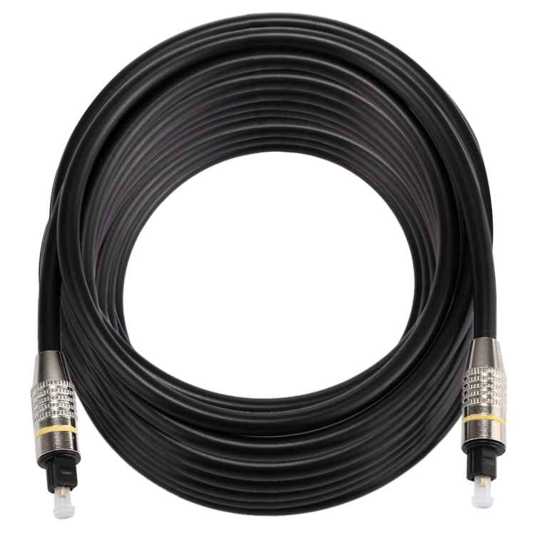15m OD6.0mm Nickel Plated Metal Head Toslink Male to Male Digital Optical Audio Cable, Length: 15m