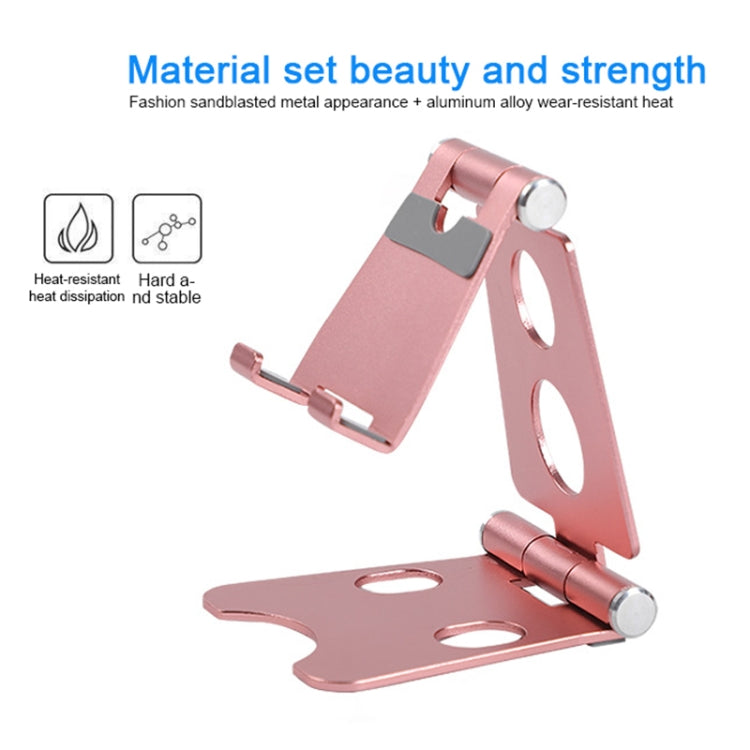 ROOSTAND R2 Aluminum Alloy Mobile Desktop Tablet Bracket Double Folding Lazy Artifact, Size: 6.4x7x9cm, R2 Rose Gold, R2 Rose Red, R2 Silver, R2 Black, R2 Champagne Gold