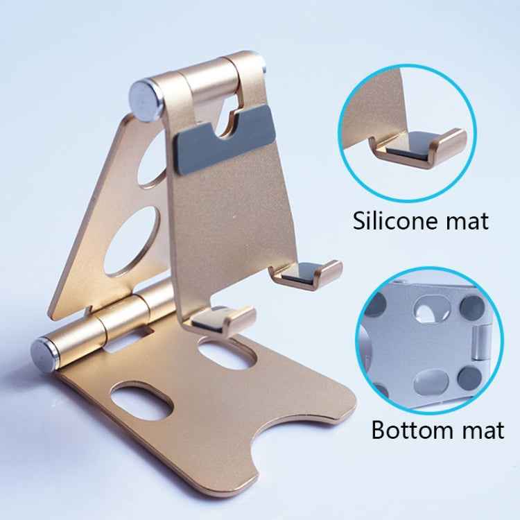 ROOSTAND R2 Aluminum Alloy Mobile Desktop Tablet Bracket Double Folding Lazy Artifact, Size: 6.4x7x9cm