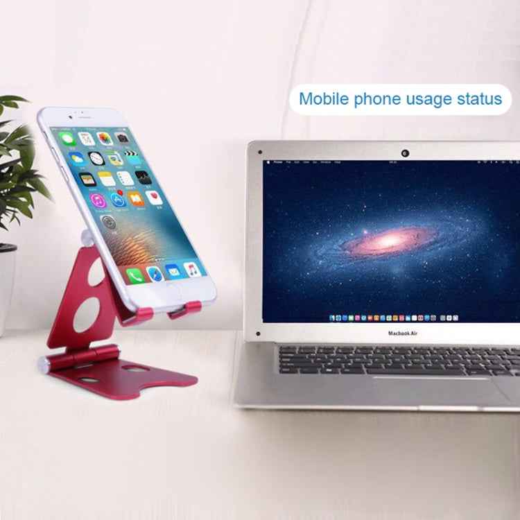 ROOSTAND R2 Aluminum Alloy Mobile Desktop Tablet Bracket Double Folding Lazy Artifact, Size: 6.4x7x9cm