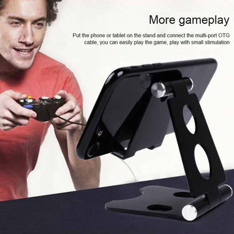 ROOSTAND R2 Aluminum Alloy Mobile Desktop Tablet Bracket Double Folding Lazy Artifact, Size: 6.4x7x9cm