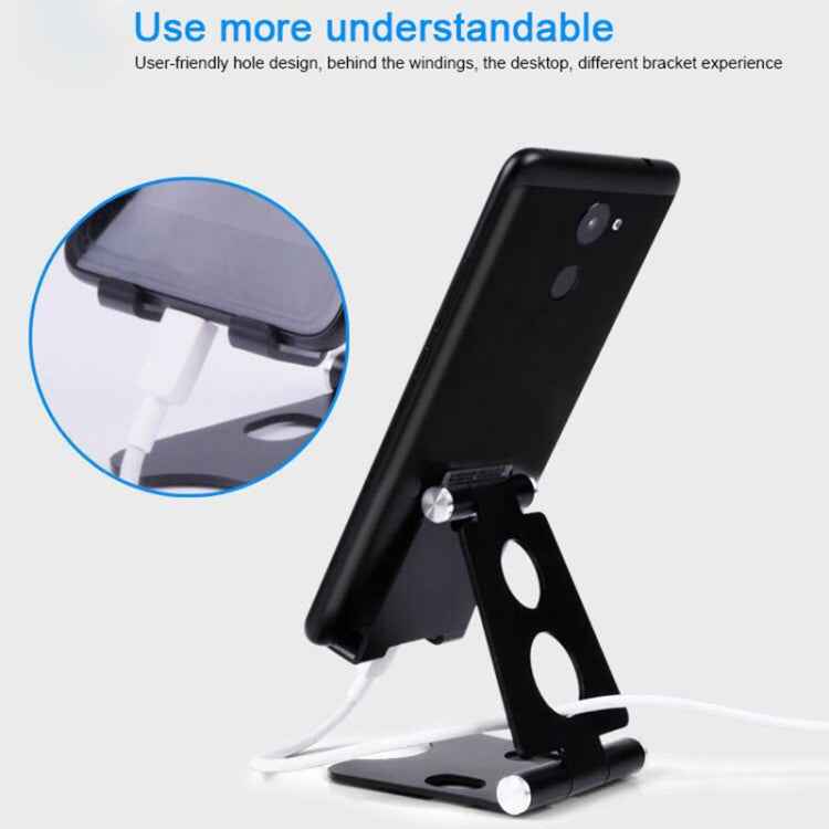 ROOSTAND R2 Aluminum Alloy Mobile Desktop Tablet Bracket Double Folding Lazy Artifact, Size: 6.4x7x9cm