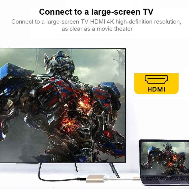 V125 UCB-C / Type-C Male to PD + HDMI + USB 3.0 Female 3 in 1 Converter