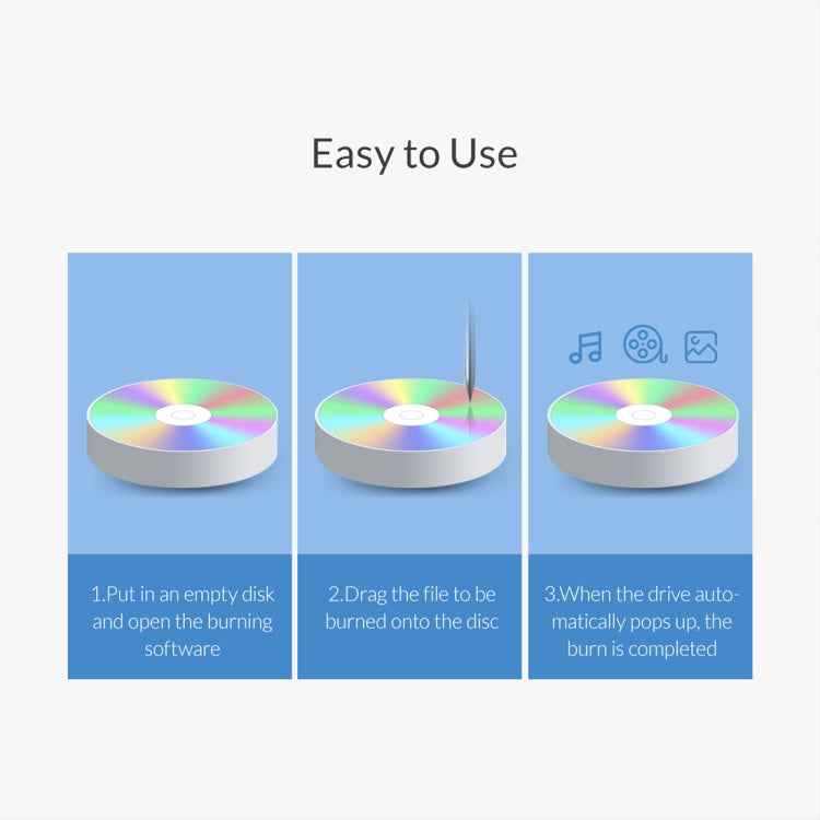 ORICO DVD-XD007 Portable USB 3.0 Interface External CD DVD Optical Drive CD/DVD-RW Recorder