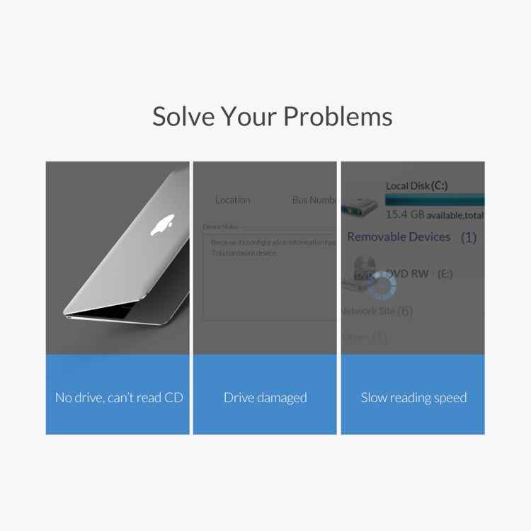 ORICO DVD-XD007 Portable USB 3.0 Interface External CD DVD Optical Drive CD/DVD-RW Recorder