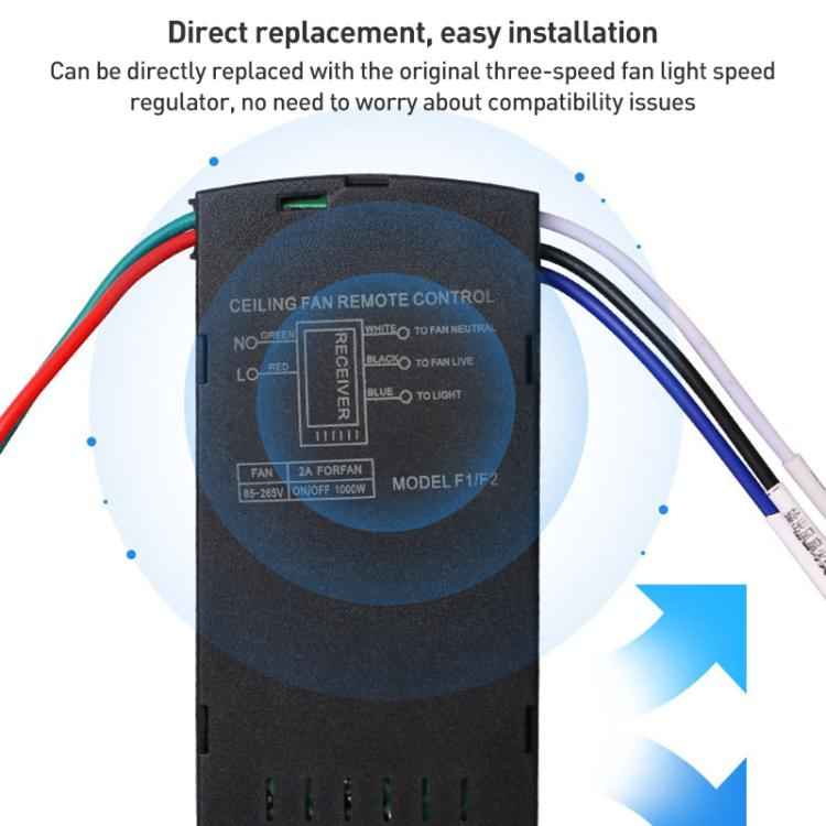 Universal Ceiling Fan Lamp Remote Control Kit 85-265V Timing Wireless Control Switch Adjusted Wind Speed Transmitter Receiver