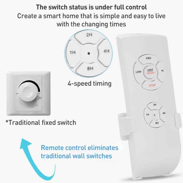 Universal Ceiling Fan Lamp Remote Control Kit 85-265V Timing Wireless Control Switch Adjusted Wind Speed Transmitter Receiver