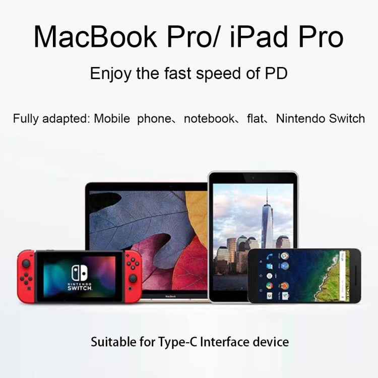 Laptop Power Adapter 65W USB-C / Type-C Converter to 6 in 1 Power Adapter