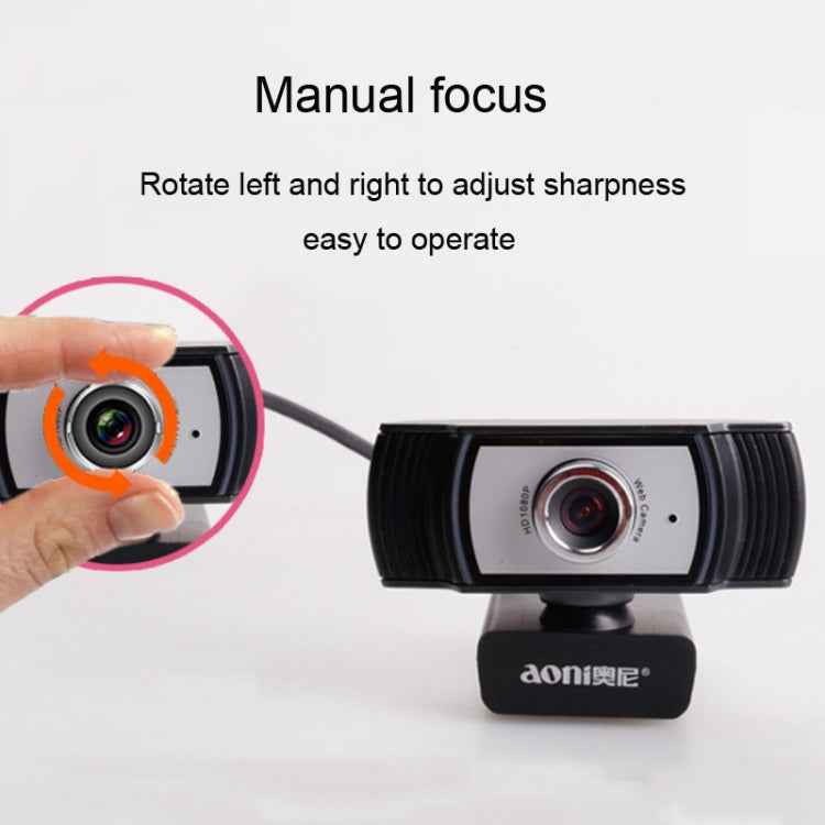 Aoni C33 Beauty FHD 1080P IPTV WebCam Teleconference Teaching Live Broadcast Computer Camera with Microphone, Drive-free Plug and Play