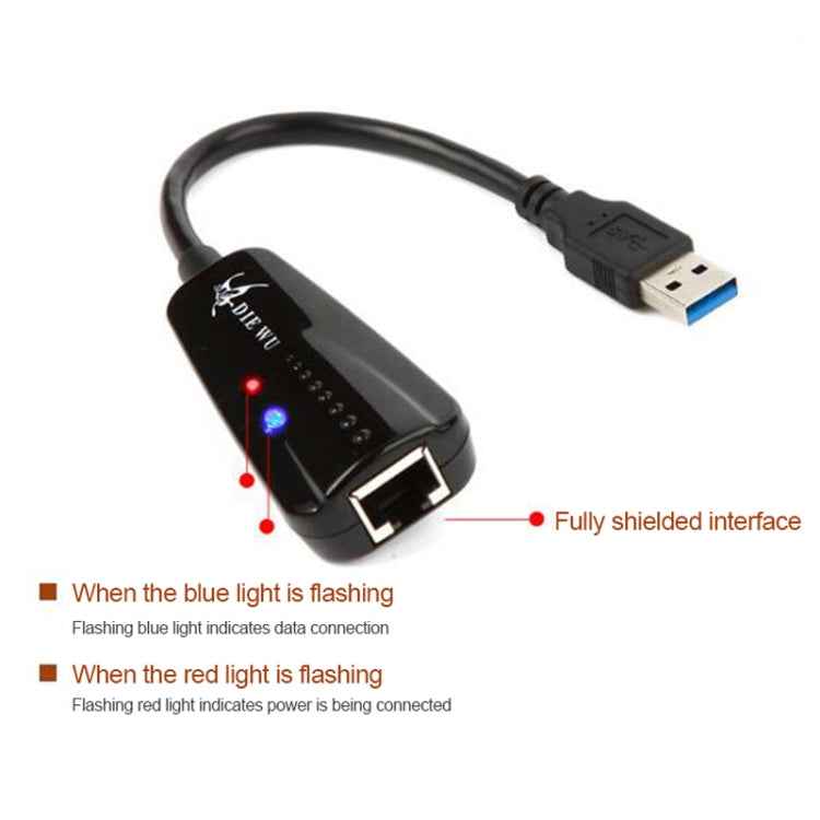 DIE WU TXA042 Realtek 8153 USB 3.0 to Gigabit Ethernet RJ45 LAN 10/100/1000Mbps Network Card Adapter