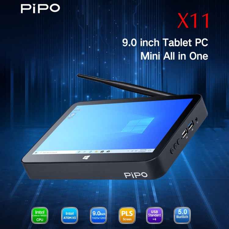 PiPo X11 TV Box Style Tablet Mini PC, 3GB+64GB, 9.0 inch Windows 10 Intel Celeron N4020 Quad Core up to 2.8GHz, US/EU Plug