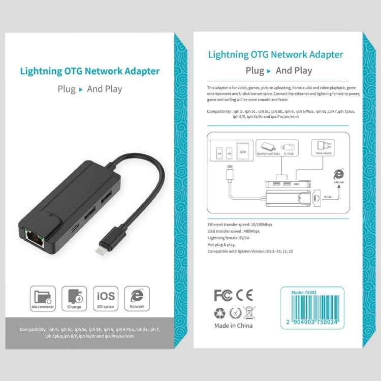 Onten 75002 8PIN to RJ45 Hub USB 2.0 Adapter