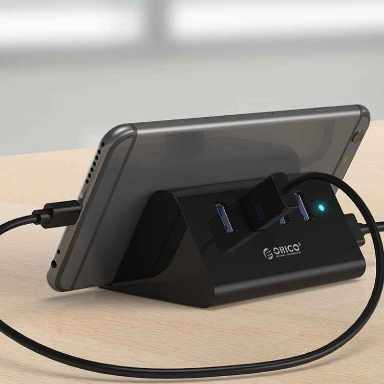 ORICO SHC-U3 ABS Material Desktop 4 Ports USB 3.0 HUB with Phone / Tablet Holder & 1m USB Cable & LED Indicator