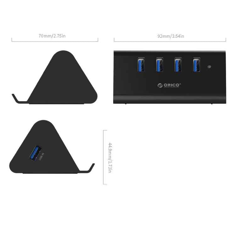 ORICO SHC-U3 ABS Material Desktop 4 Ports USB 3.0 HUB with Phone / Tablet Holder & 1m USB Cable & LED Indicator