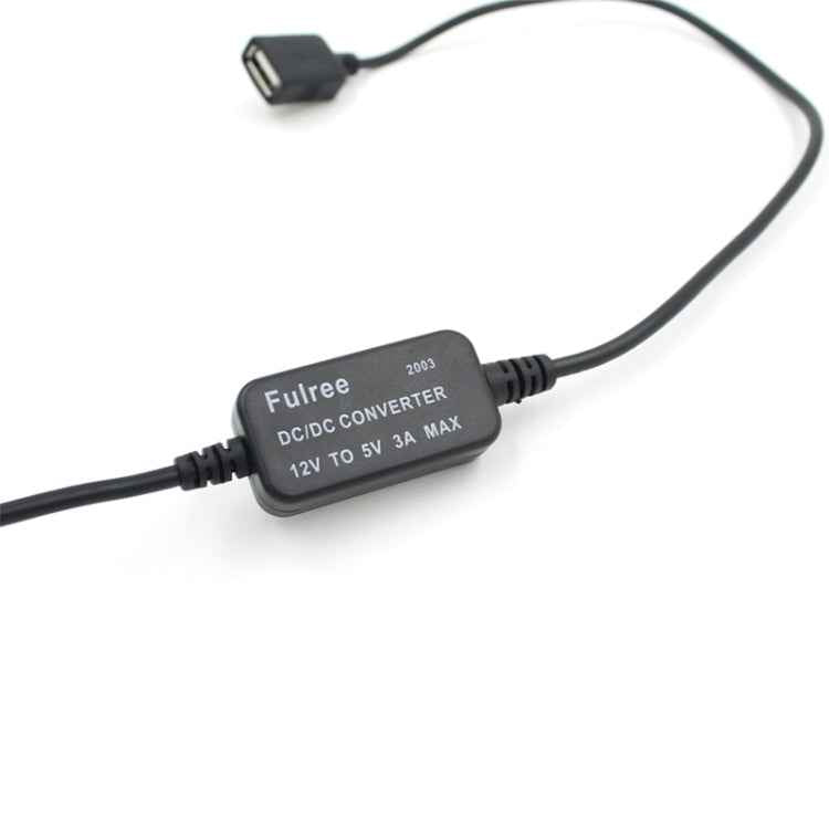 Car Motorcycle Single USB Car Charger DC 12V To 5V 3A Power Adapter for Car GPS Tracker DVR, Length: 1m