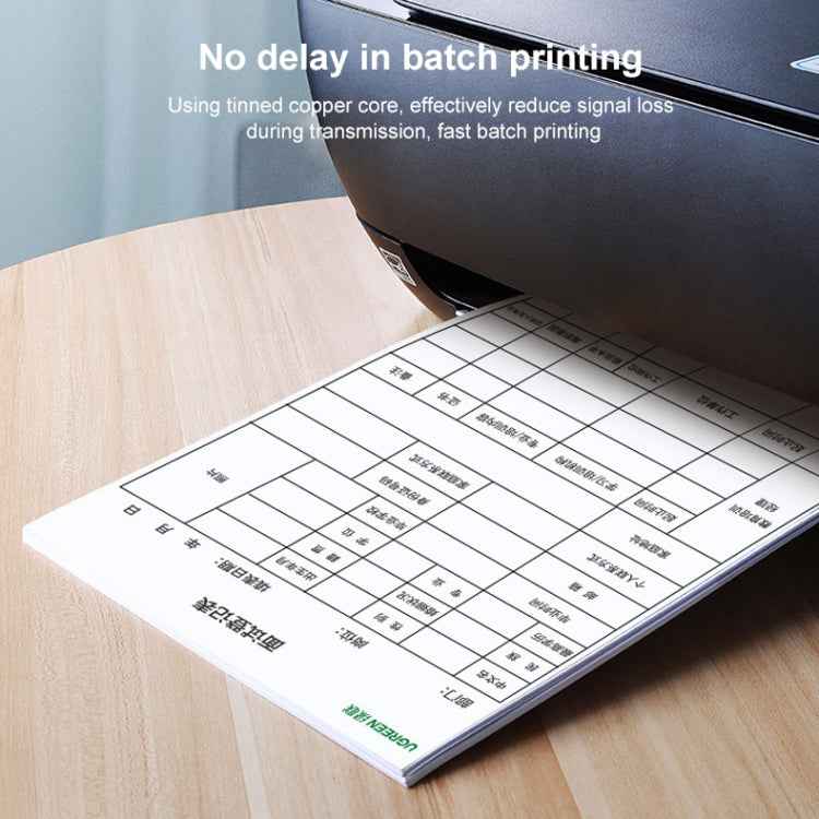 Ugreen Type-C / USB-C to Type-B Printer Nylon Braid Connect Data Cable, Length: 1.5m