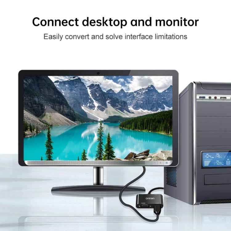 Onten 5138HV 1080P VGA to HDMI + VGA Adapter with Audio