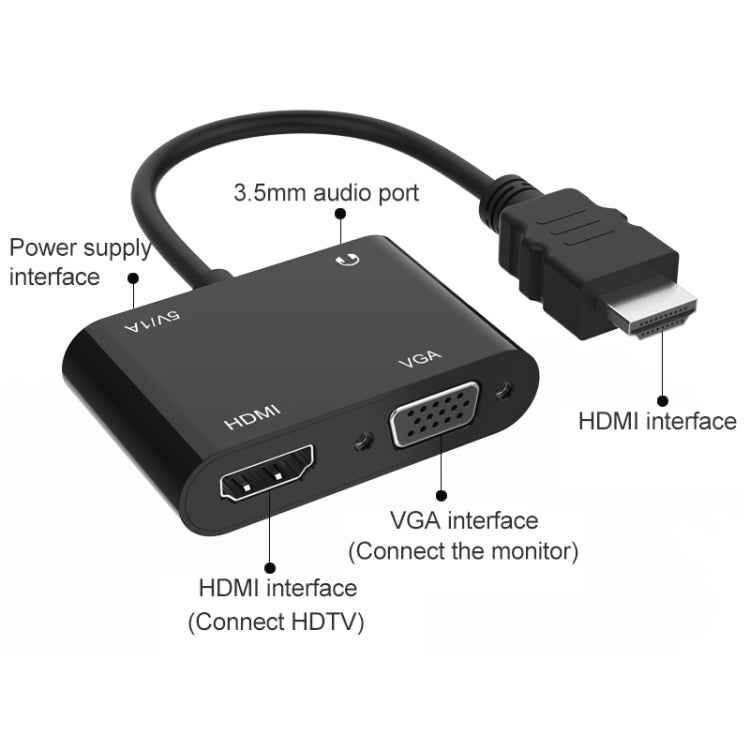 Onten 5165HV HDMI to HDMI + VGA Adapter