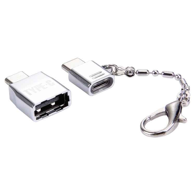 Micro USB Female to USB-C / Type-C Male + USB 2.0 Female to USB-C / Type-C Male Metal Adapter