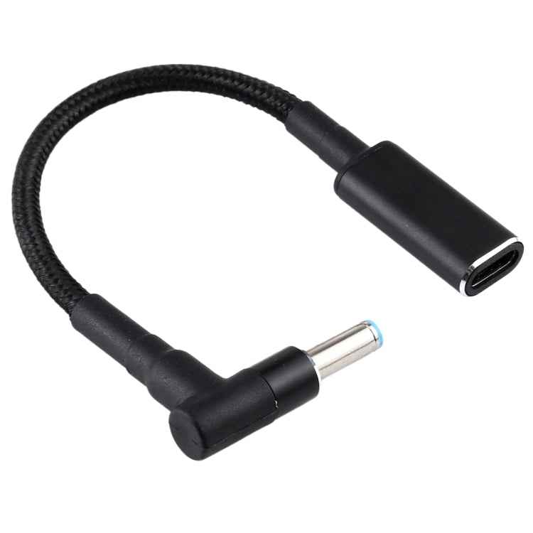 PD 100W 18.5-20V 4.5 x 0.6mm Elbow to USB-C / Type-C Adapter Nylon Braid Cable for HP
