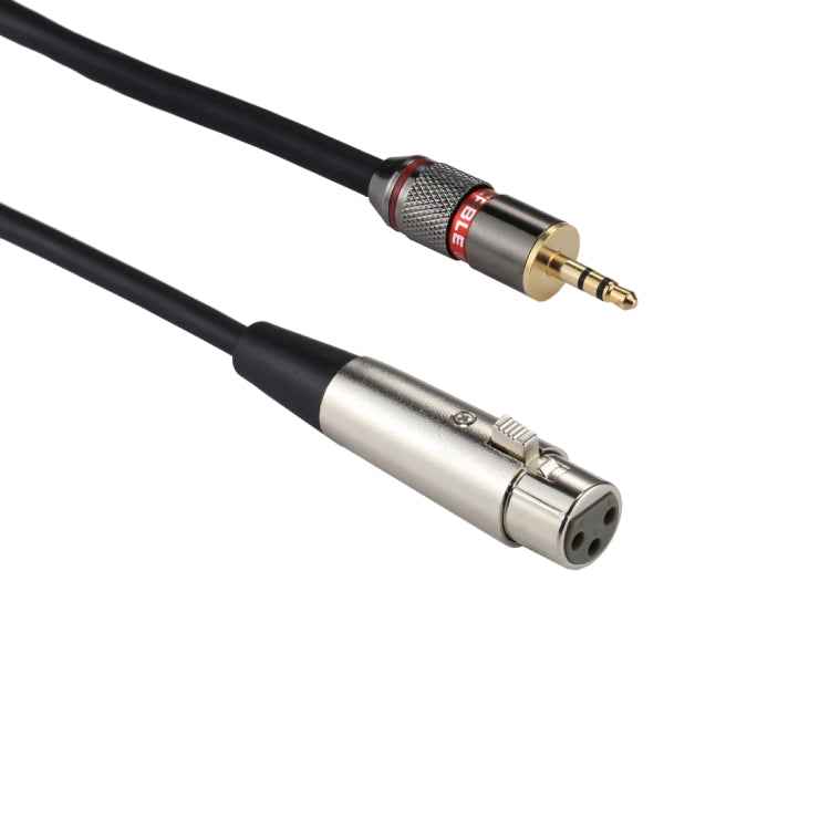 Metal Head 3.5mm Male to Aluminum Shell 3 Pin XLR CANNON Female Audio Connector Adapter Cable, Total Length: about 35cm