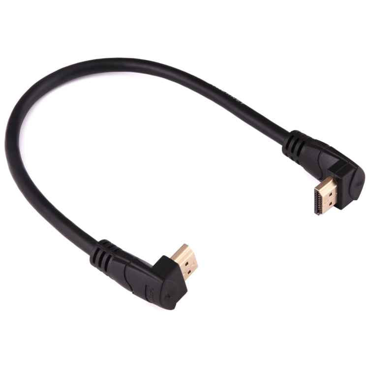 30cm 4K*2K HDMI 2.0 Version High Speed 270 Degree Right Angle HDMI Male to 270 Degree Right Angle HDMI Male Cable with Ethernet