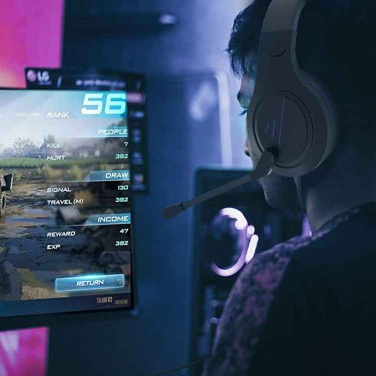 SADES MH601 3.5mm Plug Wire-controlled Noise Reduction E-sports Gaming Headset with Retractable Microphone, Cable Length: 2.2m