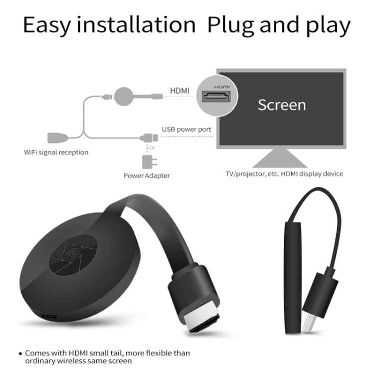 MiraScreen G2 Wireless WiFi Display Dongle Receiver Airplay Miracast DLNA 1080P RK3660 TV Stick for iPhone, Samsung, and other Smartphones