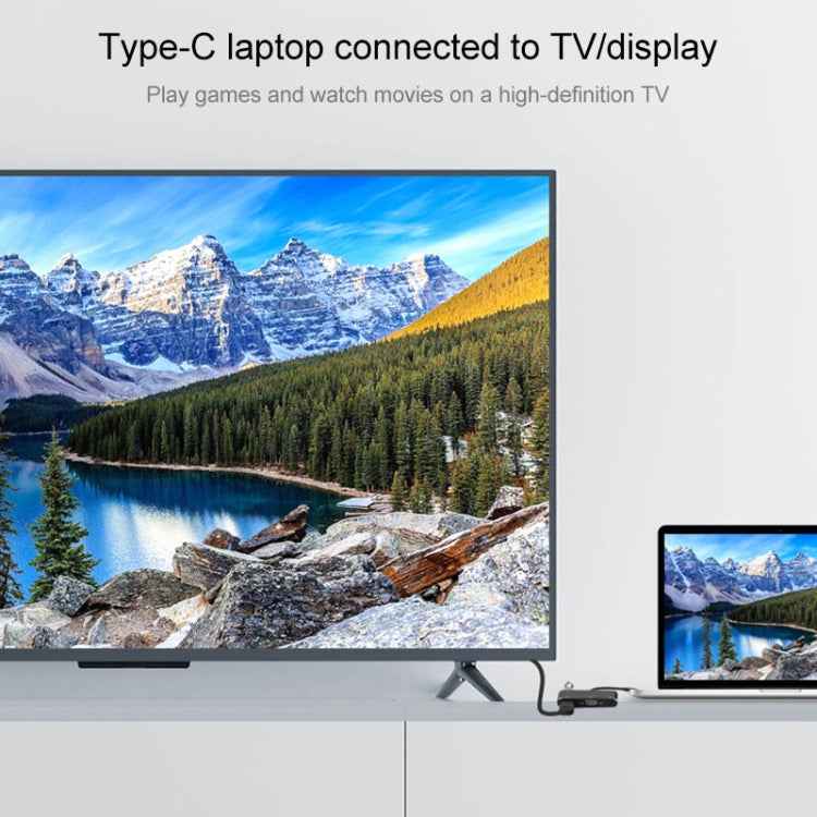 7585B 3 in 1 Micro USB / 8 Pin / Type-C to VGA / HDTV / AV Adapter Mobile HD Screen Player